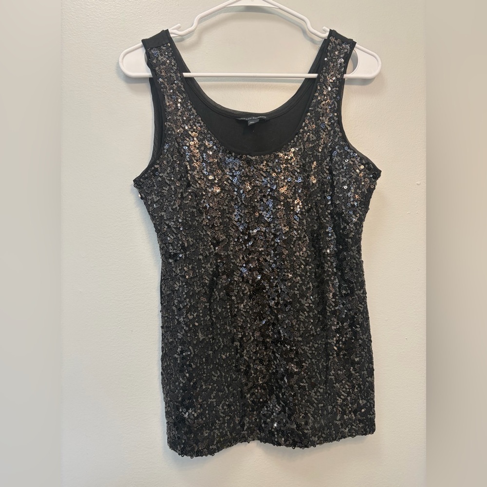 Banana Republic Black Sequin Tank Top